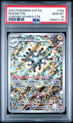2024 POKEMON SVP EN-SV BLACK STAR PROMO 159 MAGNETON SURGING SPARKS ETB PSA 10 - Image 1