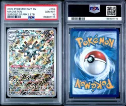 2024 POKEMON SVP EN-SV BLACK STAR PROMO 159 MAGNETON SURGING SPARKS ETB PSA 10 - Image 3
