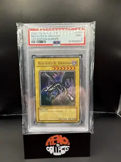 Yu-Gi-Oh! Red-Eyes B. Dragon Legend/Blue Eyes 1st Edition EUROPE LOB-E056 PSA 9 - Image 1