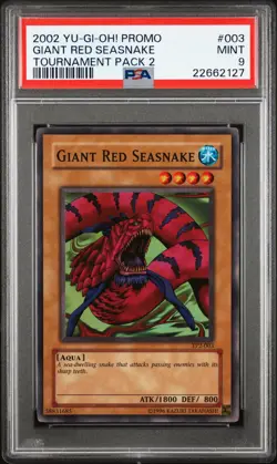 2002 YU-GI-OH! PROMO TP2-TOURNAMENT PACK 2 #003 GIANT RED SEASNAKE PSA 9 - Image 1