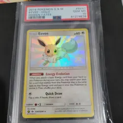 2019 POKEMON SM HIDDEN FATES #SV41/SV94 EEVEE HOLO SHINY RARE PSA 10 - Image 1