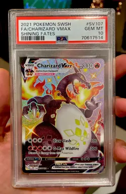 2021 Pokemon Shining Fates Charizard VMAX Full Art SV107/SV122 PSA 10 Gem Mint - Image 1