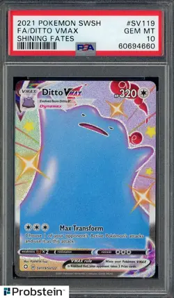 2021 Pokemon SWSH Shining Fates #SV119 FA Ditto VMAX PSA 10 GEM MINT - Image 1
