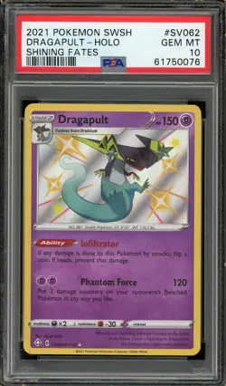 2021 Pokemon Dragapult Shining Fates Holo Rare #SV062 PSA 10 Gem Mint - Image 1