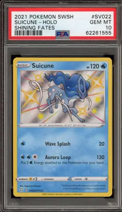 Pokemon Suicune Shining Fates Holo Rare #SV022 PSA 10 Gem Mint - Image 1