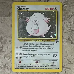 Chansey 3/102 Holo Rare Base Set Pokemon Card 1999 WOTC NEAR MINT/MINT - Image 2