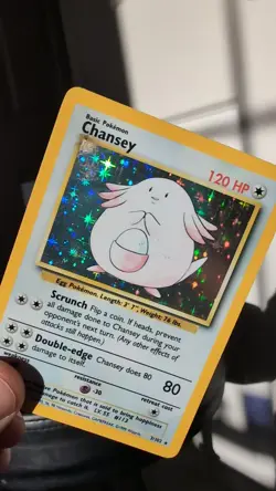 Chansey 3/102 Base Set Holo Rare 1999 WOTC Vintage Pokemon Card - LP/MP - Image 2