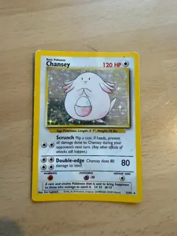 Chansey 3/102 Base Set Pokemon Card 1999 WOTC TCG Original Holo Rare - Image 1