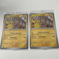 2 Cards Pokemon TCG Pikachu At The Museum Jumbo Promo National History Sealed x2 - Image 1