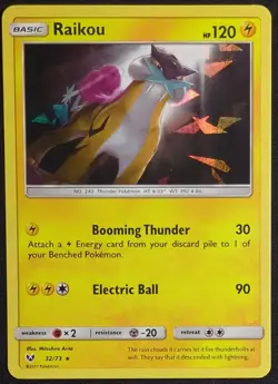 Raikou Cracked Ice Holo 32/73 Shining Legends Pokemon Card - Image 1