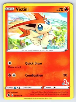 Victini 007/073 Battle Academy Cinderace Deck Pokemon Card Promo Rare - Nm/Vlp - Image 1