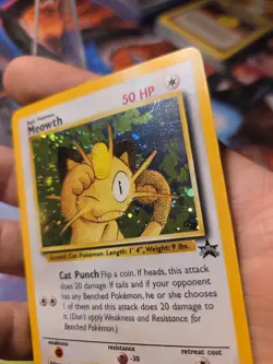 Pokemon TCG Meowth Black Star Promo Holo Card MP MINOR DAMAGE - Image 3