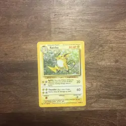 Raichu Holo Base Set 14/102 Vintage Pokemon Card 1999 MP WOTC - Image 1