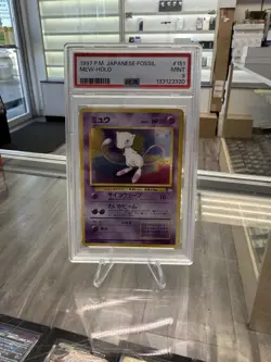 Pokemon Mew TCG Holo Rare Card #151 1997 Fossil Vintage PSA MINT 9 - Image 1