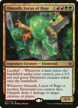 Omnath, Locus of Rage NM #217 Battle for Zendikar MTG - Image 1