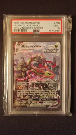 Pokemon Rayquaza Vmax 218/203 Alternative Art Secret English Evolving Skies PSA9 - Image 2