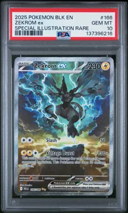 2025 POKEMON BLK EN-BLACK BOLT SPECIAL ILLUSTRATION RARE #166 ZEKROM EX PSA 10 - Image 1