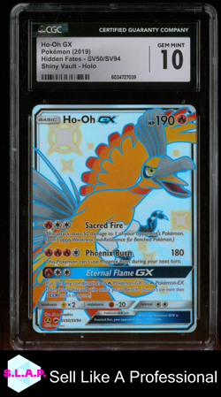 HO-OH GX HIDDEN FATES SHINY VAULT HOLO SV50/SV94 POKEMON CGC 10 - Image 1