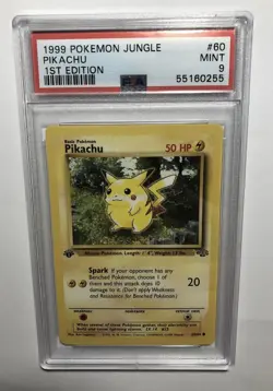 Pokemon 1999 Jungle 1st Edition - Pikachu 60/64 - PSA 9 Mint - Excellent - Image 1