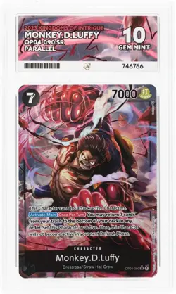 2023 ONE PIECE OP04 090 MONKEY D LUFFY KINGDOMS OF INTRIGUE ALT ART ACE 10 - Image 2