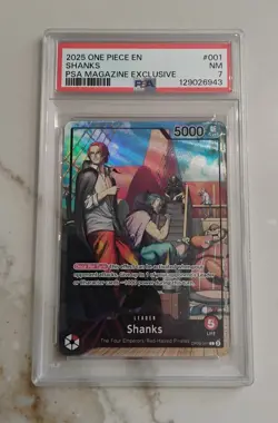 Shanks (2025 PSA Magazine Promo) OP09-001 One Piece Promotion Cards Foil PSA 7 - Image 1