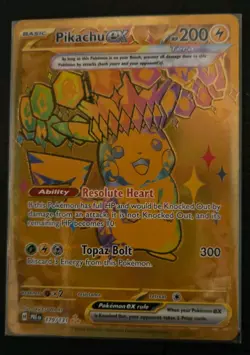 Golden Pikachu Ex Hyper Rare Prismatic Evolutions 179/131 NM Pokemon TCG - Image 1