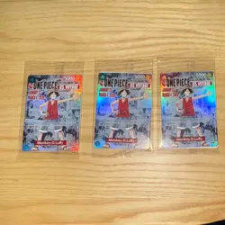 Bandai Namco One Piece CCG US Voyage Monkey D. Luffy Foil 3 Cards 5000 English - Image 1