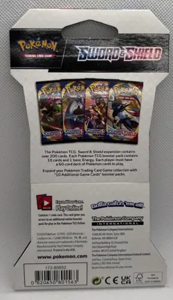Pokemon Sword and Shield 10 Card Sleeved Booster Pack Base Set 2020 - Image 2