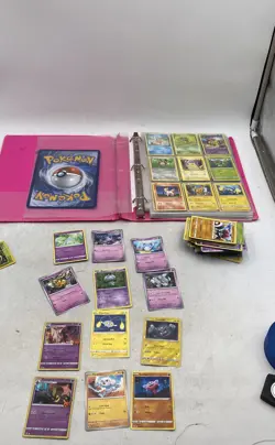 Pokemon Magikarp & Caterpie Assorted Trading Cards Game With Binder Case Lot Of - Image 1