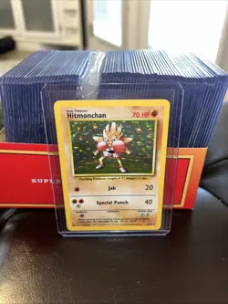 Hitmonchan 7/102 Base Set Rare Holo Pokemon Card WOTC 1999 - LP - Image 1