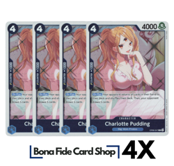 4x Charlotte Pudding OP06-047 R Wings Of The Captain One Piece TCG Playset - Image 1