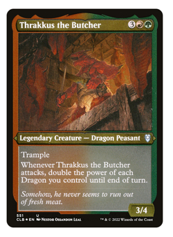 MTG - Etched FOIL Thrakkus the Butcher - Uncommon - Baldur's Gate - (CLB) - M/NM - Image 1