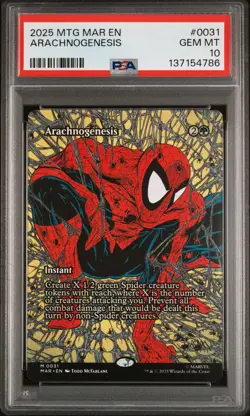 2025 MAGIC MTG MARVEL'S SPIDER-MAN MAR 0031 ARACHNOGENESIS PSA 10 - Image 1