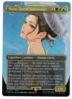 MTG YUNA, GRAND SUMMONER FINAL FANTASY BORDERLESS FOIL PROMO NM COMMANDER FFX - Image 1