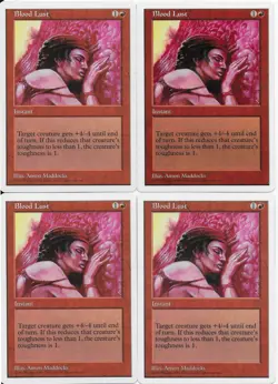 MTG: BLOOD LUST 5th Edition COMMON; played, Excellent condition x4 - Image 1