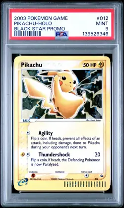 2003 POKEMON BLACK STAR PROMO #012 PIKACHU-HOLO PSA 9 - Image 1