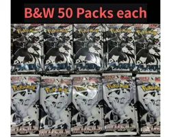 Pokemon TCG Black Bolt & White Flare Packs 100 Set SV11B SV11W 50 Each Bulk - Image 2
