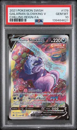 Pokemon Galarian Slowking v TCG 179/198 Chilling Reign Alt Art PSA 10 Gem Mint - Image 1