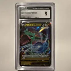 2023 POKEMON SWORD & SHIELD CROWN ZENITH #107 RAYQUAZA V CGC 9 - Image 1