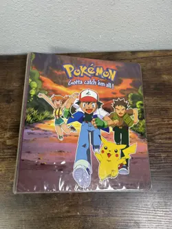 Vintage Rare🔥 1999 Pokemon Pikachu Binder Ash Ketchum Brock Misty 3 Ring Binder 41365040775 - Image 1