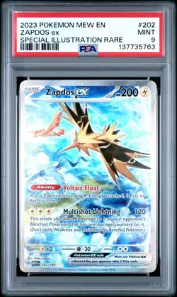 2023 POKEMON MEW EN-151 SPECIAL ILLUSTRATION RARE #202 ZAPDOS EX PSA 9 - Image 1