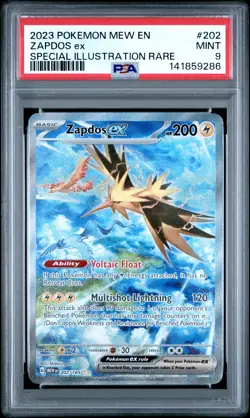2023 POKEMON MEW EN-151 SPECIAL ILLUSTRATION RARE #202 ZAPDOS EX PSA 9 - Image 1