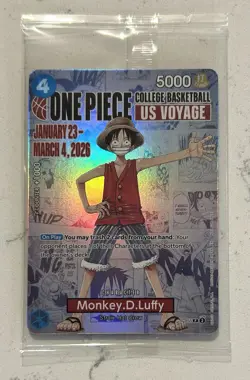 One Piece Monkey.D.Luffy [College Basketball US Voyage] P-055 Promo Card SEALED - Image 1