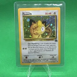 Meowth #10 Black Star Promo Holo WOTC 2000 Game Boy GB Stamp Vintage TCG Swirl - Image 1