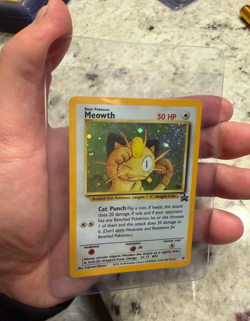 Pokemon Meowth 10/53 Holo Black Star Promo WOTC 2000 Game Boy MP - Image 1