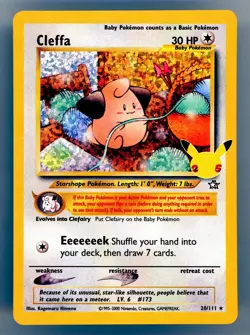 Pokemon TCG Cleffa Celebrations: Classic Collection 20/111 Holo Holo Rare - Image 1