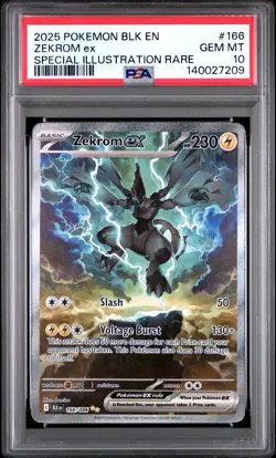 2025 POKEMON BLK EN-BLACK BOLT SPECIAL ILLUSTRATION RARE #166 ZEKROM EX PSA 10 - Image 1