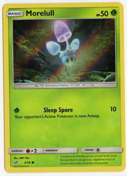 Morelull 3/18 Holo Detective Pikachu Set Pokemon Card - Image 1