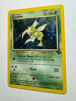 Scyther Jungle 10/64 Unlimited Holo Rare 1999 70 HP Basic Pokemon TCG HP *BTX - Image 3