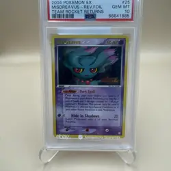 2004 Pokemon EX Team Rocket Returns Misdreavus Reverse Holo Rare 25/109 PSA 10 - Image 2